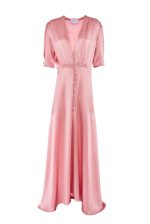 Luisa Beccaria | Satin Pink Bottoncino Dress