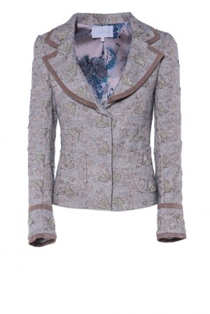 Butterfly Jacquard Fitted Jacket