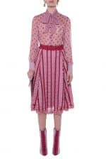 Pussy Bow Polka Dot Silk Chiffon Blouse
