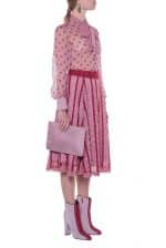 Pussy Bow Polka Dot Silk Chiffon Blouse