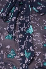 Pussy Bow Embroidered Georgette Blouse