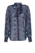 Pussy Bow Embroidered Georgette Blouse