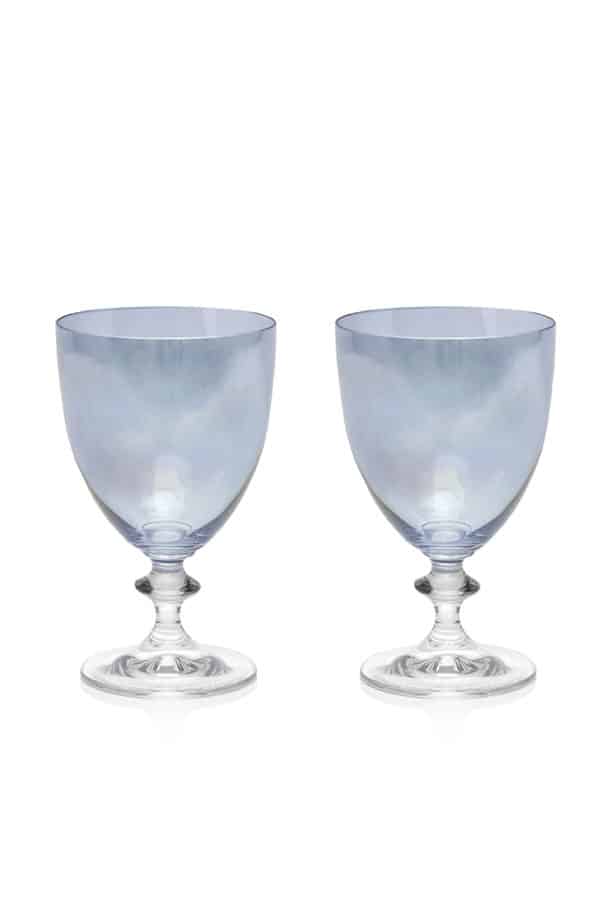 Set 12 bicchieri calice vino e bicchiere acqua in Vetro colore Blu