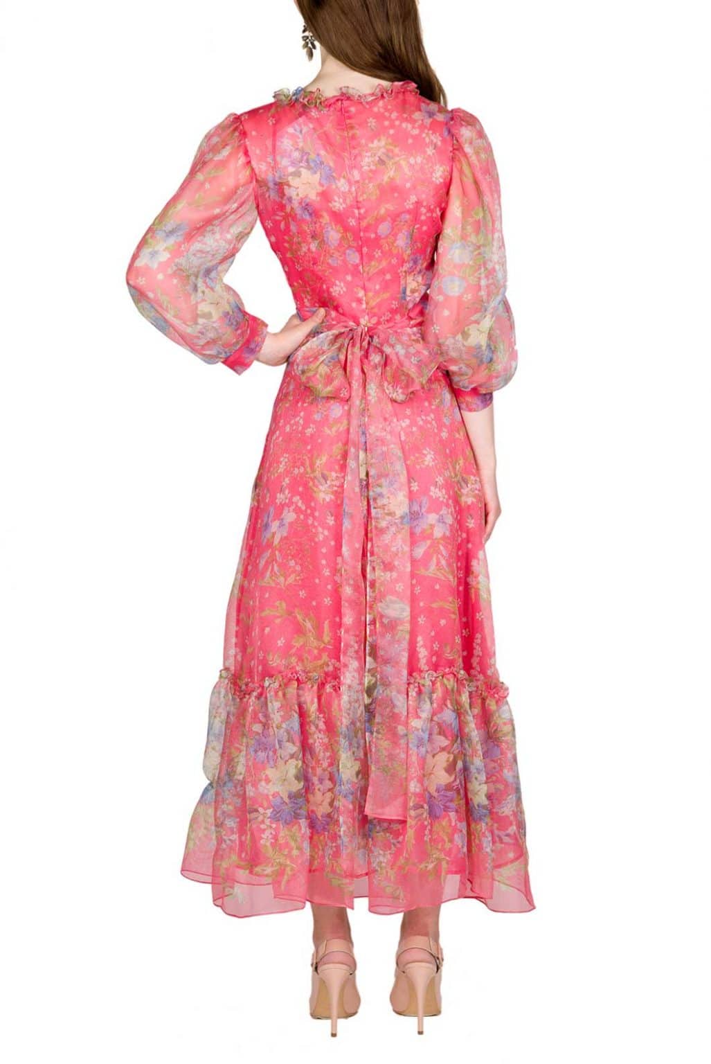 Luisa Beccaria | Floral Print Silk Organza Dress
