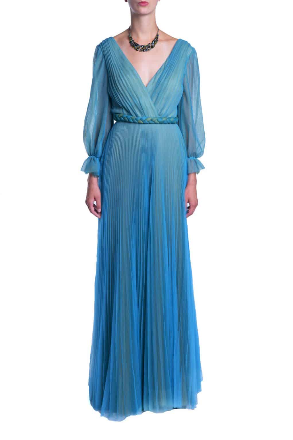 Luisa Beccaria | Pleated Tulle Maxi Dress