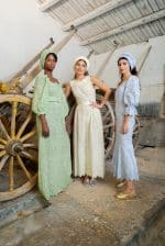 Bell Sleeves Broderie-Cotton Eyelet Dress