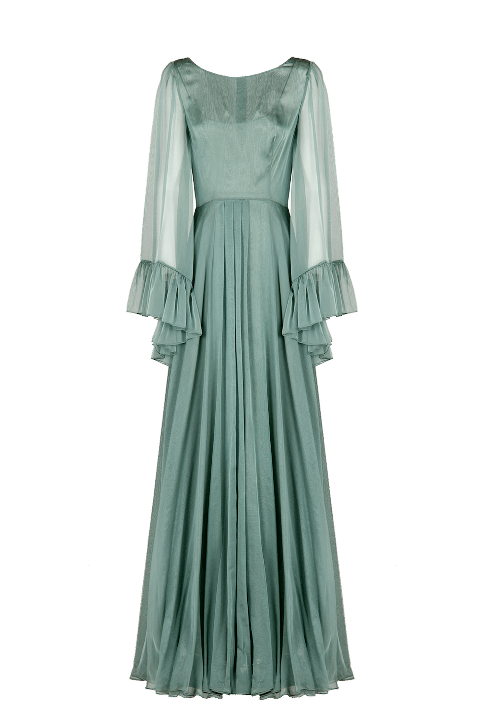 Luisa Beccaria Satin Langes Kleid Aus Organza in Blau Damen Bekleidung Kleider Kleider für formelle Anlässe und Abendkleider 