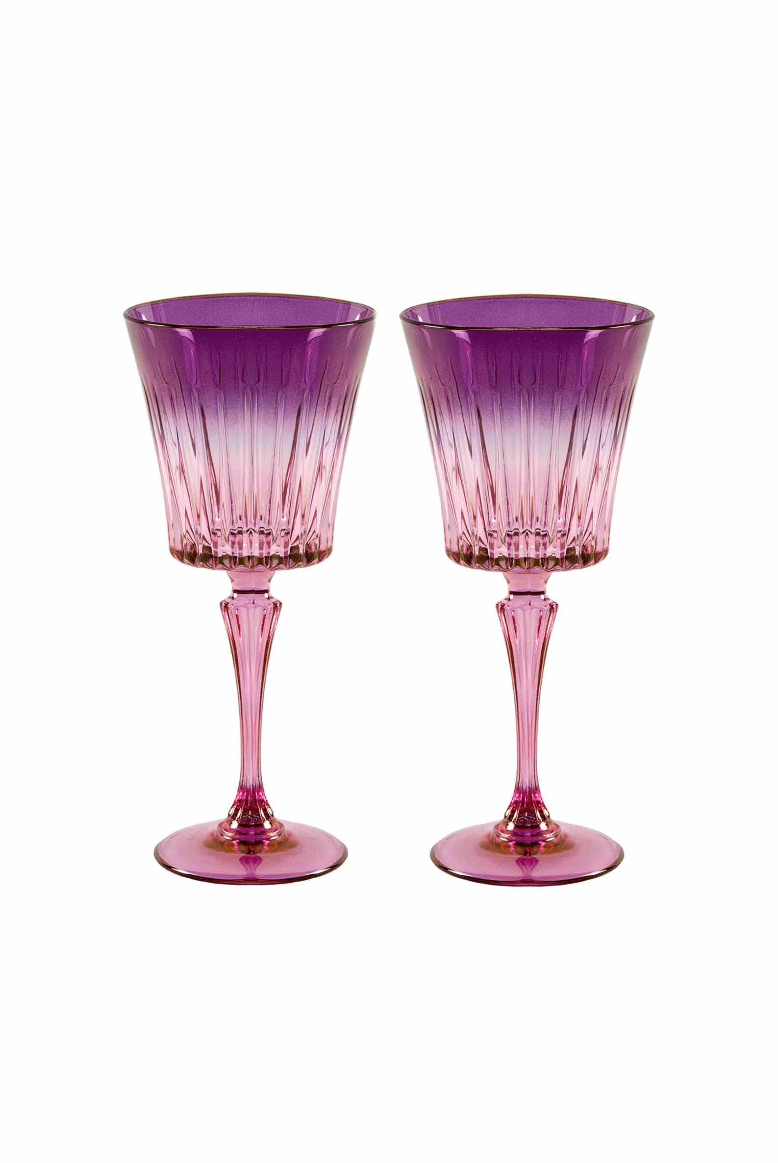 Luisa Beccaria  Sfumatura dal rosa al viola Set di due bicchieri d'acqua  Domina