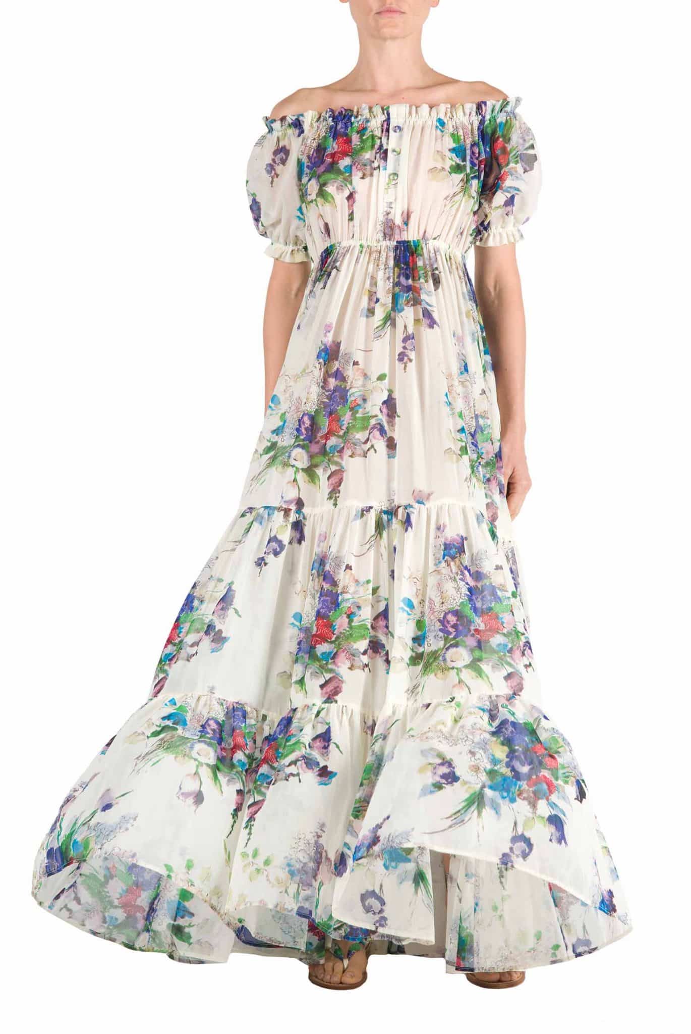 Luisa Beccaria | Floral Bouquet Printed Dress