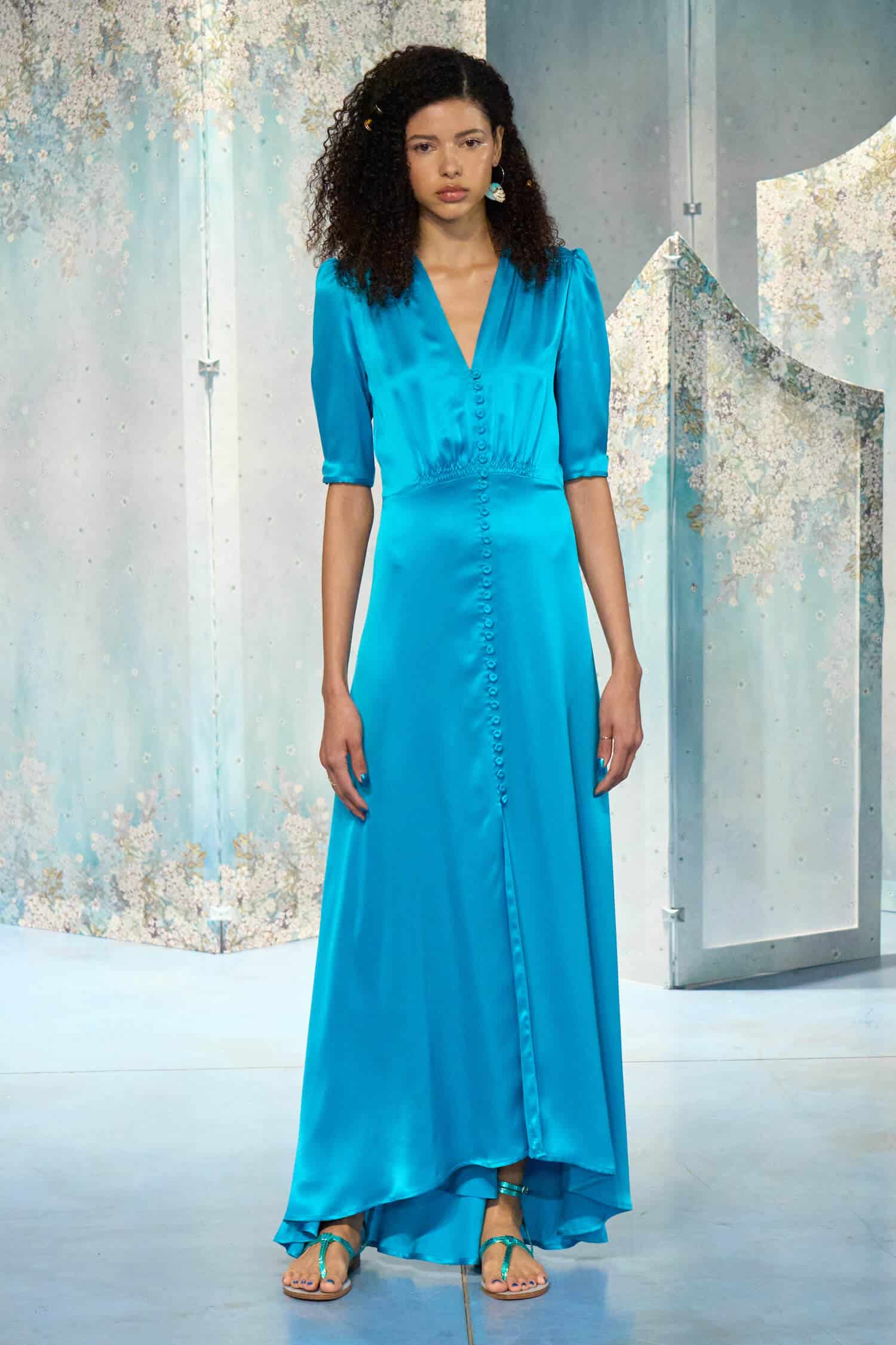 Turquoise blue angrakha dress by Shreetatvam | The Secret Label