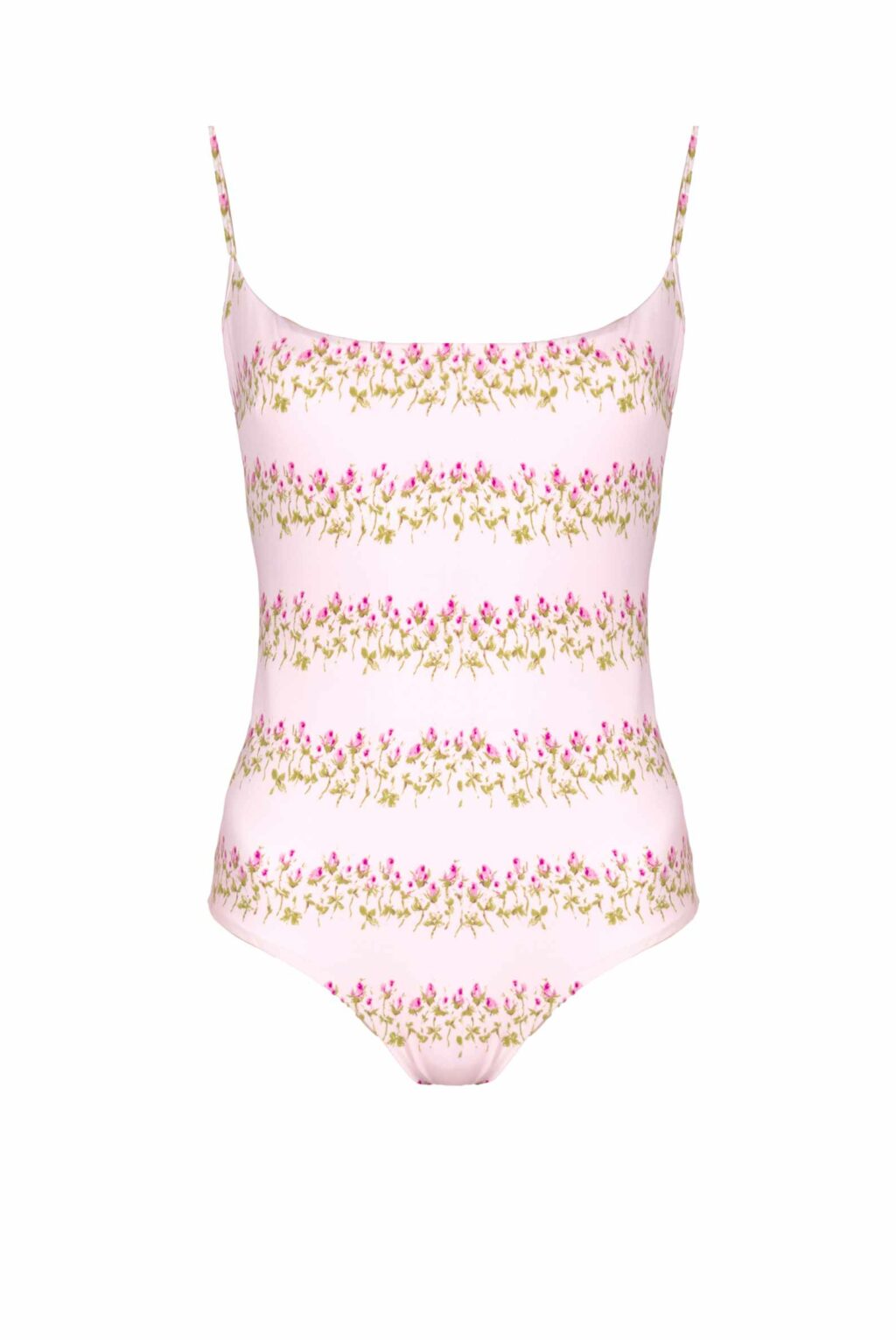 One-piece Pink Flowery striped Swimsuit - Luisa Beccaria