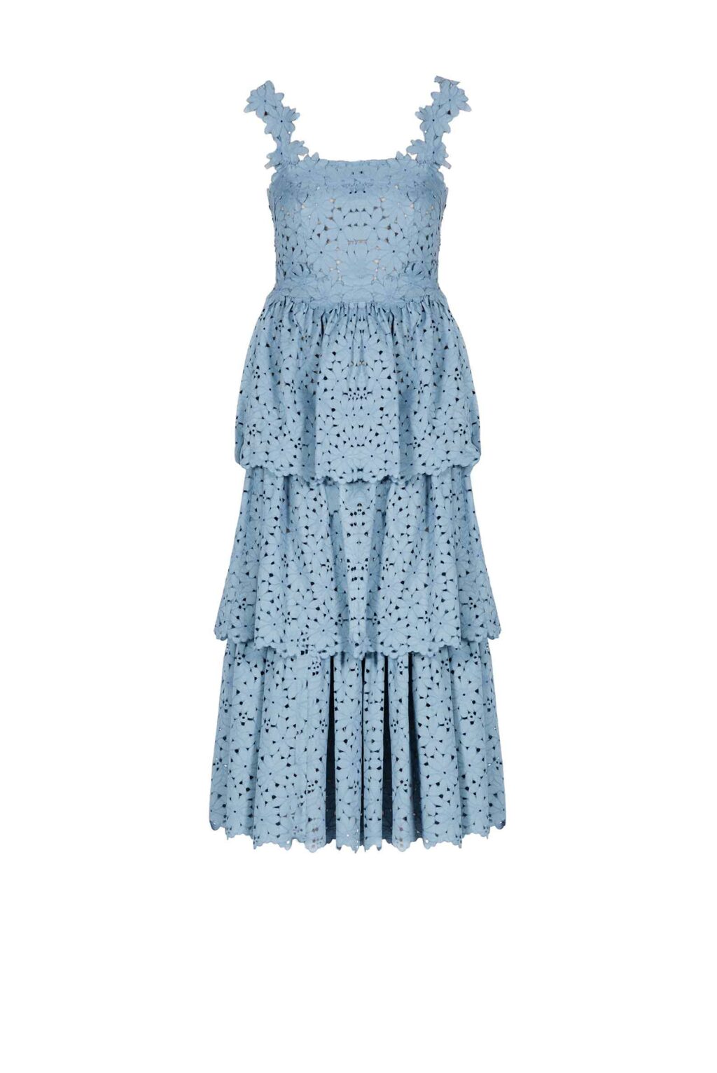 Watercolor Floral Tiered Dress Blue 美品 beccaria-gennaio-2024-511-