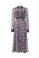 Roses Printed Chiffon Midi Dress