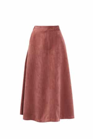 Wide Corduroy Velvet Skirt