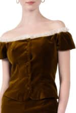 Velvet Top With Lace A Pois