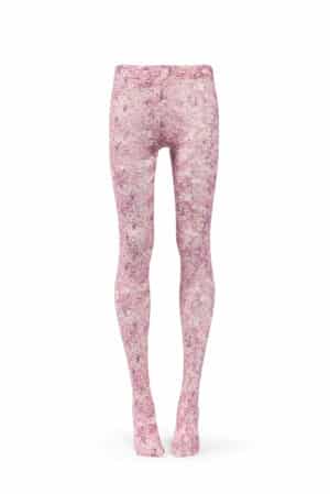 Pink Micro flowers print tights