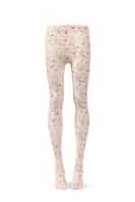 Wild rose cream print tights