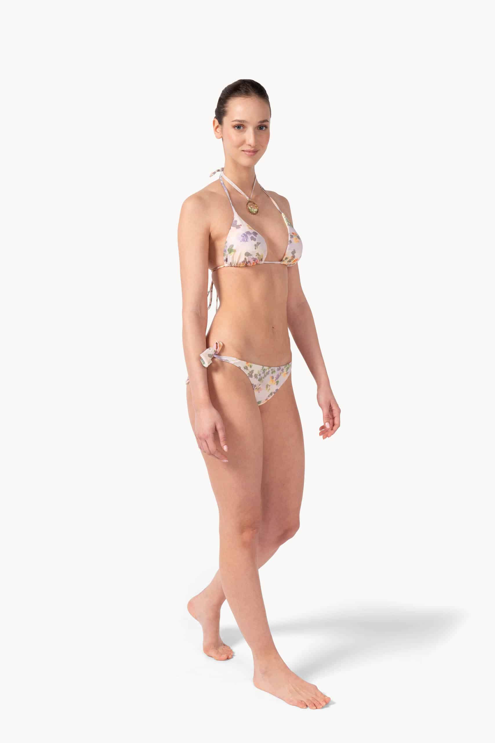 Chiné Floral Triangle Bikini Set - Image 3