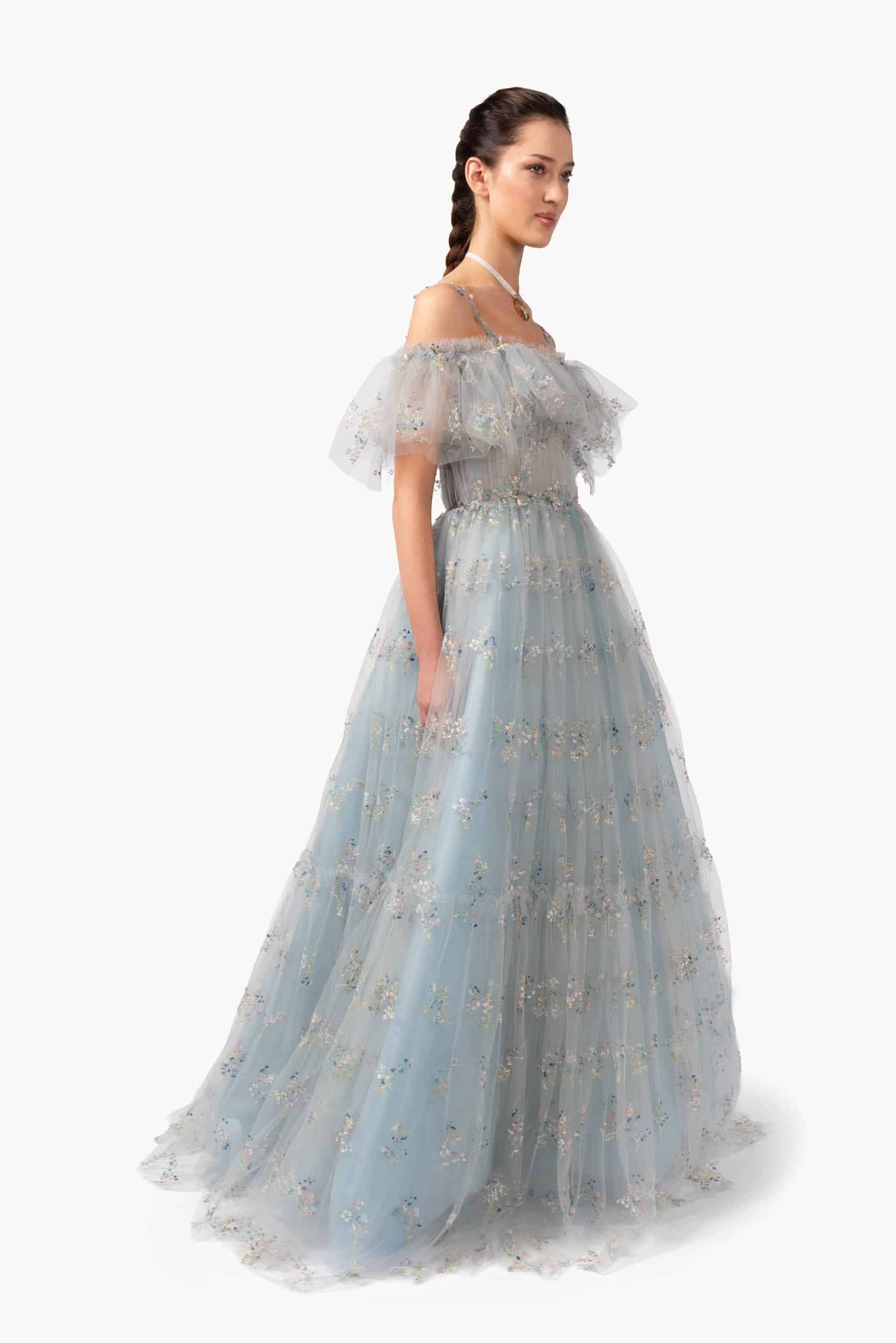 Floral Embroidered Tulle Dress - Image 3