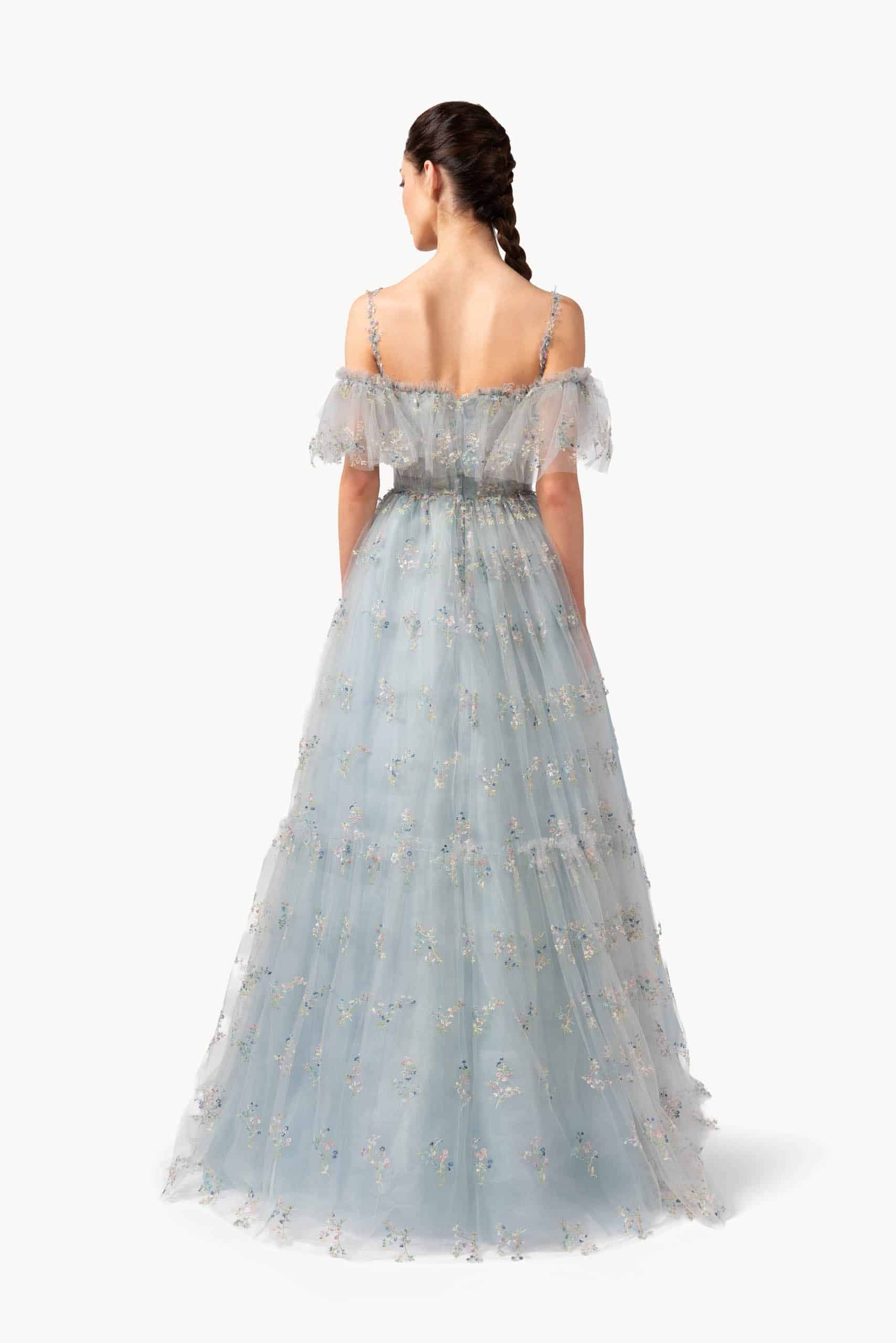 Floral Embroidered Tulle Dress - Image 4