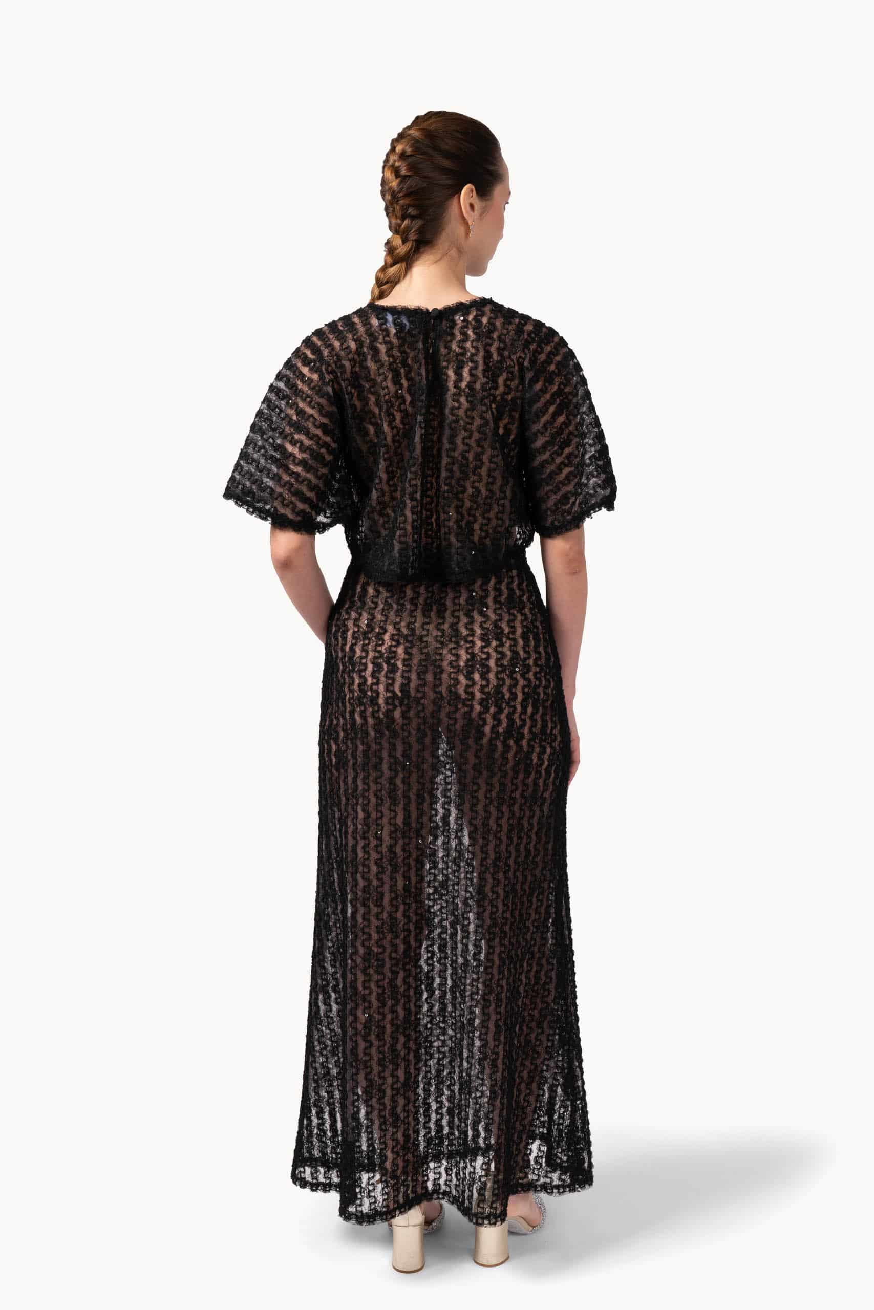 Embroidered Organza & Tulle Skirt With Sequins - Image 4